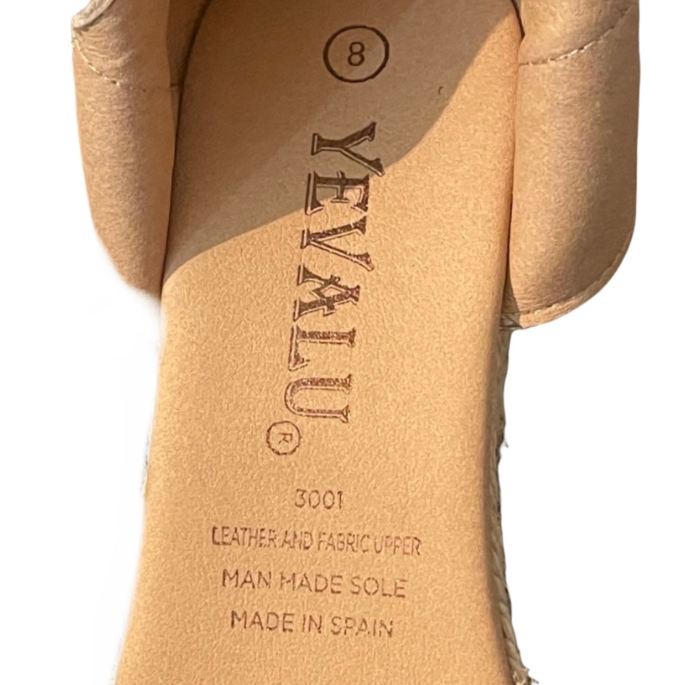 Yevalu Suede Leather Espadrilles Sandals Slip-On Wedges Elastic Strap Spain - Picture 7 of 8
